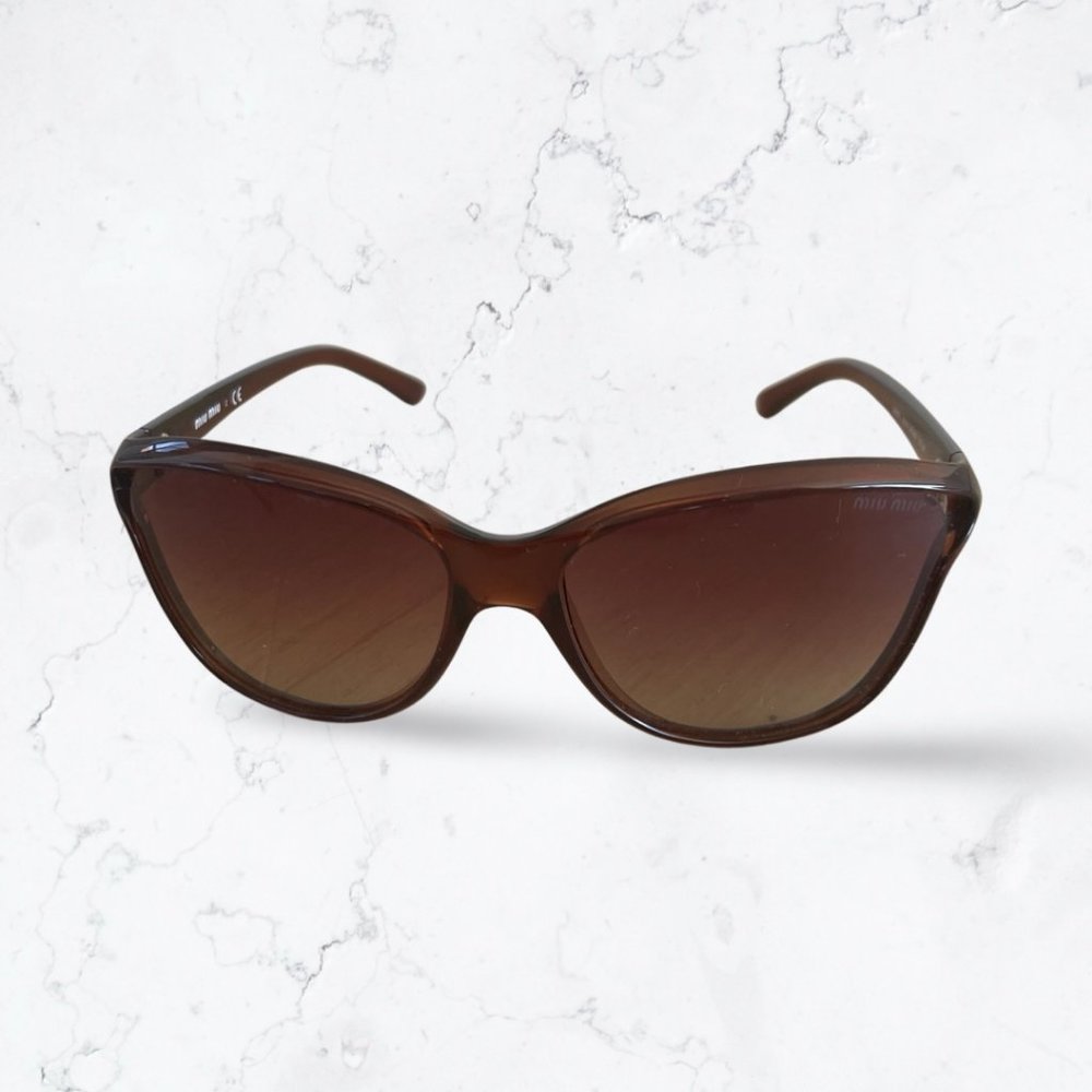 Authentic Miu Miu Smu07l Brown Gradient Cateye Su… - image 2